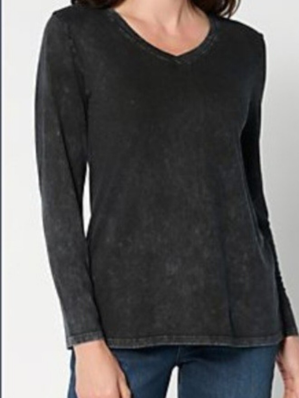 Logo Small Size Med Distressed Black Knit Top A702605 NWT Comfy Chic